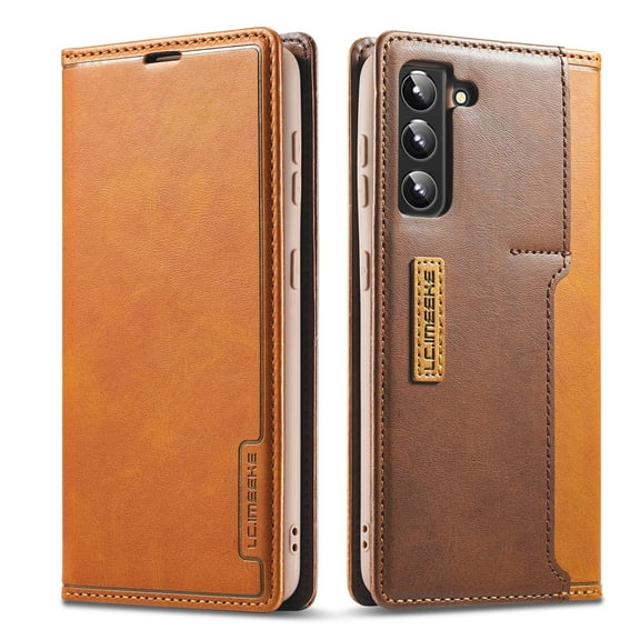 SaniMore for Samsung Galaxy S23 6.1" Case Magnetic Flip Wallet, [RFID Blocking] Card Holder Premium PU Leather Cover with Kickstand Shockproof Protective Shell for Samsung S23, Brown