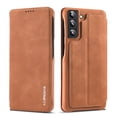 thumbnail image 1 of SaniMore for Samsung Galaxy S23 6.1" Case [RFID Blocking], Camera Protection Card Slot Ultra-Thin PU Leather Magnetic Wallet Cover with Practical Bracket Shockproof Protective Shell, Brown, 1 of 8