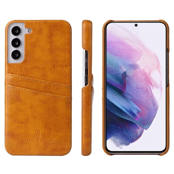 SaniMore for Samsung Galaxy S23 6.1" Wallet Case Built-in Card Slot, Ultra-Thin Premium Oil Wax PU Leather & Rugged PC Anti-Scratch Shockproof Protective Cover for Samsung S23, Yellow