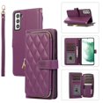 thumbnail image 1 of SaniMore for Samsung Galaxy S23 Buisness Case, Zipper Purse [Card Holders] Magnetic Clasp Flip Kickstand Wrist/Crossbody Lanyard PU Leather Wear-resistant Full Protective Wallet Shell, Darkpurple, 1 of 12