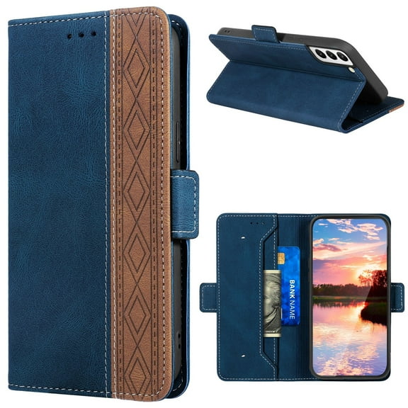 SaniMore Samsung Galaxy S23 Case (6.1 inch 2023), PU Leather Wallet Rfid Blocking Card Slots Cover with Magnetic Closure Flip Kickstand Full Protective Shockproof Folio Shell For Galaxy S23, Blue