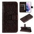 thumbnail image 1 of SaniMore for Samsung Galaxy S23 Case with Card Holder, Embossed Magnetic Wallet Soft TPU + PU Leather Cover with Practical Bracket + Detachable Hand Strap Shockproof Protective Shell, Brown, 1 of 7