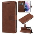 thumbnail image 1 of SaniMore for Samsung Galaxy S23 Case, with RFID Blocking [2 Card Slots] PU Leather Cover with Detachable Hand Strap Flip Kickstand Magnetic Wallet Cover for Samsung S23, Brown, 1 of 7