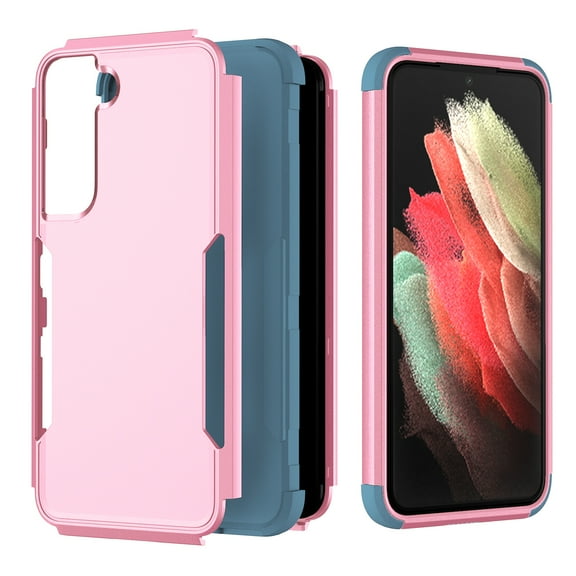 SaniMore for Samsung Galaxy S23 Case, Rugged PC & Flexible TPU 3-Layer Shock Absorbing Magnetic Cover Support Wireless Charging Military Grade Shockproof Protective Shell, Pink+Gray