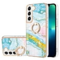 thumbnail image 1 of SaniMore for Samsung Galaxy S23 FE 2023 Case with 360 Degree Rotating Metal Ring Shockproof TPU Backplane Marble Pattern Luxury Fashion Anti-drop Cover For Samsung Galaxy S23 FE, Green/Pink, 1 of 4