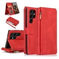 thumbnail image 1 of SaniMore Samsung Galaxy S23 FE Case (6.4" 2023) with Zipper Wallet & Wrist Strap & Magnetic Closure Card Slots Kickstand Slim Full-around Protective Business Cover For Samsung Galaxy S23 FE, Red, 1 of 7
