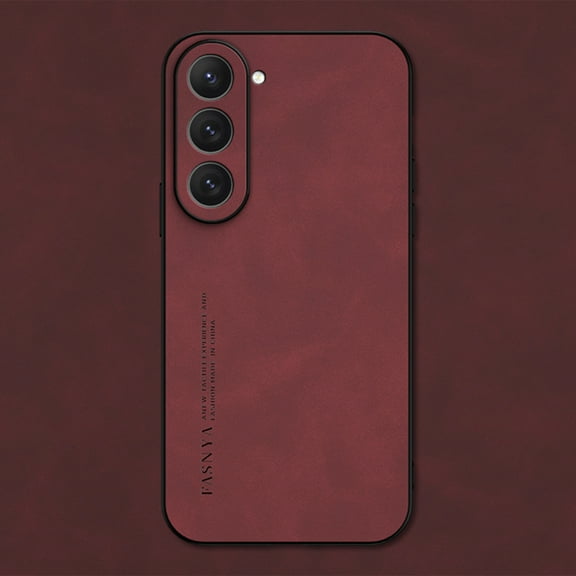 SaniMore for Samsung Galaxy S23 FE Case, Non-Slip All-inclusive Lens Protection Luxury PU Leather [Thermal Honeycomb Interior] Heavy Duty Protective Cover for Samsung S23 FE, Winered