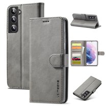SaniMore for Samsung Galaxy S23 FE Case, PU Leather Skin & Soft TPU Inner Shell [Card Holder   Cash Pocket   Flip Kickstand] Magnetic Closure Protective Wallet Cover For Samsung Galaxy S23 FE, Gray