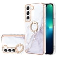 thumbnail image 1 of SaniMore for Samsung Galaxy S23 Plus 2023 Case with 360 Degree Rotating Metal Ring Shockproof TPU Backplane Marble Pattern Luxury Fashion Anti-drop Cover For Samsung Galaxy S23 Plus, White, 1 of 4