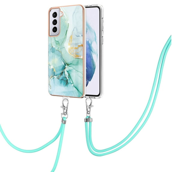 SaniMore for Samsung Galaxy S23 Plus 2023 Case with Detachable Crossbody Lanyard Shockproof TPU Backplane Marble Pattern Luxury Fashion Anti-drop Slim Lightweight Cover For Galaxy S23 Plus, Green