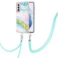 thumbnail image 1 of SaniMore for Samsung Galaxy S23 Plus 2023 Case with Detachable Crossbody Lanyard Shockproof TPU Backplane Marble Pattern Luxury Fashion Anti-drop Slim Lightweight Cover For Galaxy S23 Plus, Green/Pink, 1 of 4
