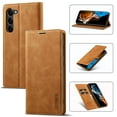 thumbnail image 1 of SaniMore for Samsung Galaxy S23 Plus 2023 Case, Prumiem PU Leather Wallet Kickstand Cover Magnetic Flip Design Card Slots Shockproof Anti-drop TPU Full Body Protective Shell For Galaxy S23 Plus, Brown, 1 of 8