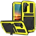 thumbnail image 1 of SaniMore for Samsung Galaxy S23 Plus 2023 Tri-layer Case with Wireless Charging Tempered Glass Screen Protector Hidden Bracket Drop Resistant Heavy Duty Protective Case For Galaxy S23 Plus, Yellow, 1 of 8