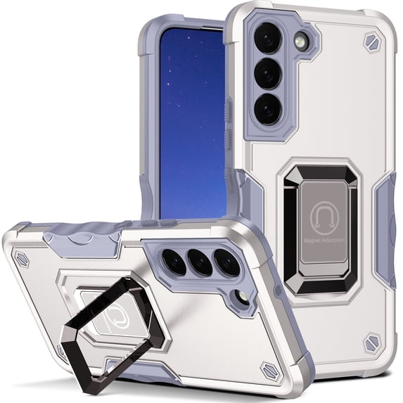 SaniMore for Samsung Galaxy S23 Plus 5G Case, Galaxy S23+ Case with Kickstand Armor Magnetic Ring Rugged Protective Military Grade Shockproof Case for Galaxy S23 Plus 6.6" 2023, White