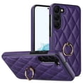 thumbnail image 1 of SaniMore for Samsung Galaxy S23 Plus 6.6" 2023 Case, PU Leather Case with Luxury Fashion Lattice for Girls Women 360°Rotating Metal Ring/Kickstand Shockproof Durable Case For Galaxy S23 Plus, Purple, 1 of 8