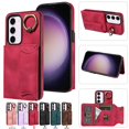 thumbnail image 1 of SaniMore for Samsung Galaxy S23 Plus (6.6" 2023) Case, PU Leather Skin Shockproof Bumper Flip Purse RFID Blocking Metal Ring Stand Shell, Card Holder Cash Pocket Anti-drop Cover, Red, 1 of 17