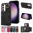 thumbnail image 1 of SaniMore for Samsung Galaxy S23 Plus (6.6" 2023) Case, PU Leather Skin Shockproof Bumper Flip Purse RFID Blocking Metal Ring Stand Shell, Card Holder Cash Pocket Anti-drop Cover, Black, 1 of 17