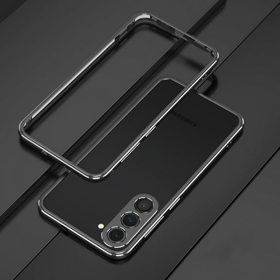 SaniMore for Samsung Galaxy S23 Plus 6.6" 2023 Metal Bumper Frame + Lens Protector Heavy Duty Protectiive Anti-shock Drop Resistant Ultra-thin Design for Women Men, Silver