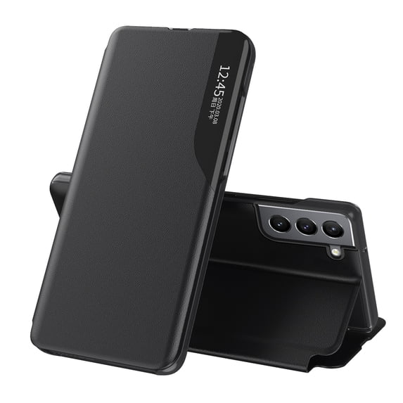 SaniMore for Samsung Galaxy S23 Plus 6.6 inch Case, Magnetic Closure PU Leather Slim Stand Cover with Folio Flip Kickstand Rugged PC Anti-Fall Shock Protection Shell for Samsung S23 Plus, Black