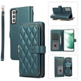 thumbnail image 1 of SaniMore for Samsung Galaxy S23 Plus Buisness Case, Zipper Purse [Card Holders] Magnetic Clasp Flip Kickstand Wrist/Crossbody Lanyard PU Leather Wear-resistant Full Protective Wallet Shell, Darkgreen, 1 of 10