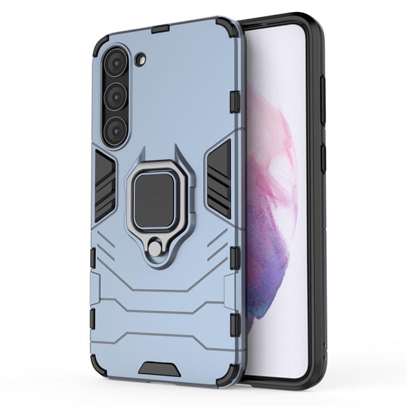 SaniMore for Samsung Galaxy S23 Plus Case, Anti-Fall Shock Absorption Rugged PC Backplane Cover with Metal Folding Ring Bracket Military Grade Shockproof Protective Shell for Samsung S23 Plus, Navy