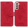 thumbnail image 1 of SaniMore for Samsung Galaxy S23 Plus Case Flower Embossed Design, Card Wallet Cover for Women Girls with Card Holder Kickstand Wrist Strap PU Leather All-Round Shock Protection Shell, Red, 1 of 7
