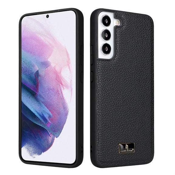 SaniMore for Samsung Galaxy S23 Plus Case, PU Leather Rugged PC Shockproof Tough Anti-Fingerprint Ultra Slim Lightweight Luxury Anti-scratch Wear-resistant Durable Cover, Woven Black