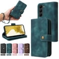 thumbnail image 1 of SaniMore with Samsung Galaxy S23 Plus Wallet Case, PU Leather Multi-Function Detachable 2 in 1 Zipper Magnetic Cover with Card Holder Kickstand Wirstlet Shoulder Strap Crossbody Phone Case, Blue, 1 of 10