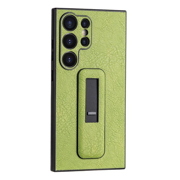 SaniMore for Samsung Galaxy S23 Ultra 5G PU Leather Back Case, Slim All-Inclusive Case with Push-Pull Stand, Camera Lens Protection Shockproof Elegant Cover for Galaxy S23 Ultra 6.8" 2023, Green