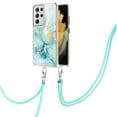 thumbnail image 1 of SaniMore for Samsung Galaxy S23 Ultra 6.8" 2023 Case with Detachable Crossbody Lanyard Shockproof TPU Backplane Marble Pattern Luxury Fashion Anti-drop Slim Lightweight Cover For S23 Ultra, Green, 1 of 4