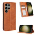 thumbnail image 1 of SaniMore Samsung Galaxy S23 Ultra 6.8" 2023 Case, Magnetic Folio PU Leather Cover with Card Slots Cash Pocket Stand Feature Full-body Protctive Shockproof Anti-fall Business Wallet Retro Shell, Brown, 1 of 15