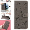 thumbnail image 1 of SaniMore for Samsung Galaxy S23 Ultra 6.8" 2023 Case, PU Leather Skin with Embossed Cat Flip Magnetic Cover Card Slots Kickstand Detachable Lanyard Full Around Wallet Case For Galaxy S23 Ultra, Gray, 1 of 11