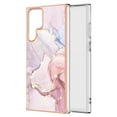 thumbnail image 1 of SaniMore for Samsung Galaxy S23 Ultra 6.8" 2023 Case with Wireless Charging Shockproof TPU Backplane Glitter Marble Pattern Fashion Design Anti-drop Anti-fingerprint Skin-feel Cover, Rosegold, 1 of 5