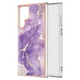 thumbnail image 1 of SaniMore for Samsung Galaxy S23 Ultra 6.8" 2023 Case with Wireless Charging Shockproof TPU Backplane Glitter Marble Pattern Fashion Design Anti-drop Anti-fingerprint Skin-feel Cover, Darkpurple, 1 of 5