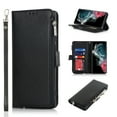thumbnail image 1 of SaniMore Samsung Galaxy S23 Ultra 6.8" 2023 Case with Wrist Strap 2 in 1 Zipper Wallet [Card Slots] Premium PU Leather Skin [Retro Durable] Shockproof Anti-scratch Kickstand Business Cover, Black, 1 of 6