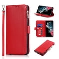 thumbnail image 1 of SaniMore Samsung Galaxy S23 Ultra 6.8" 2023 Case with Wrist Strap 2 in 1 Zipper Wallet [Card Slots] Premium PU Leather Skin [Retro Durable] Shockproof Anti-scratch Kickstand Business Cover, Red, 1 of 6