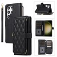 thumbnail image 1 of SaniMore for Samsung Galaxy S23 Ultra Buisness Case, Zipper Purse [Card Holders] Magnetic Clasp Kickstand Wrist/Crossbody Chain Lanyard PU Leather Wear-resistant Full Protective Wallet Shell, Black, 1 of 12