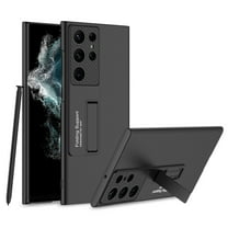 SaniMore for Samsung Galaxy S23 Ultra Camera Protection Case, Rugged PC Magnetic Cover Support Wireless Charging & Folding Kickstand Ultra-Thin Upgraded Military Shockproof Protective Shell, Black