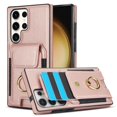 thumbnail image 1 of SaniMore for Samsung Galaxy S23 Ultra Case with Metal Rotating Ring Kickstand RFID Blocking Card Slots PU Leather Anti-scractch Wear-resitant Shockproof Wallet Cover for Samsung S23 Ultra, Rosegold, 1 of 9