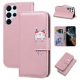 thumbnail image 1 of SaniMore for Samsung Galaxy S23 Ultra Case, PU Leather Flip Folio Cover with Stand, Card Slots, [Lovely Pet Magnetic Clasp] Full Protetcion Shockproof TPU Wallet Shell for Samsung S23 Ultra, Rosegold, 1 of 10