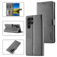 thumbnail image 1 of SaniMore for Samsung Galaxy S23 Ultra Case, PU Leather Skin & Soft TPU Inner Shell [Card Holder + Cash Pocket + Flip Kickstand] Magnetic Closure Protective Wallet Cover For Galaxy S23 Ultra, Gray, 1 of 9