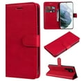thumbnail image 1 of SaniMore for Samsung Galaxy S23 Ultra Case, with RFID Blocking [2 Card Slots] PU Leather Cover with Detachable Hand Strap Flip Kickstand Magnetic Wallet Cover for Samsung S23 Ultra, Red, 1 of 7