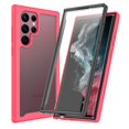 thumbnail image 1 of SaniMore for Samsung Galaxy S23 Ultra Case, Rugged PC Back & TPU Bumpers Two-Layer Structure Transparent Cover with PET Screen Protector Shockproof Protective Shell for Samsung S23 Ultra, Pink, 1 of 4