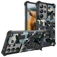 thumbnail image 1 of SaniMore for Samsung Galaxy S23 Ultra Case, Rugged PC & Soft TPU CD Magnetic Cover Built-in Car Mount & Multi-View Kickstand Camouflage Military Grade Shockproof Heavy Duty Protective Shell, Lightblue, 1 of 7