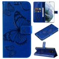 thumbnail image 1 of SaniMore for Samsung Galaxy S23 Ultra Magnetic Flip Wallet Case, [RFID Blocking] Card Holder PU Leather 3D Butterfly Embossing Cover with Kickstand & Wrist Strap Shockproof Protective Shell, Blue, 1 of 7