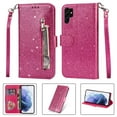 thumbnail image 1 of SaniMore for Samsung Galaxy S23 Ultra PU Leather Case, Magnetic Closure Flip Zipper Wallet Glitter Cover with Wrist Strap Card Slot & Kickstand Shockproof Protective Shell for Girls Ladies, Rose, 1 of 6