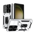 thumbnail image 1 of SaniMore for Samsung Galaxy S23 Ultra Stand Case, Slide Camera Cover 360 Degree Rotating Kickstand Magnetic Car Mount Hybird Tri-layer Rugged Shell Military-grade Shockproof Anti-drop Cover, Silver, 1 of 5