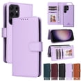 thumbnail image 1 of SaniMore for Samsung Galaxy S23 Ultra Wallet Case, Detachable Strong Magnetic PU Leather Flip Cover PU Leather Magnetic Shell Card Slots Cash Pocket Wristlet Strap Full Protective Stand Shell, Purple, 1 of 12