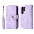 thumbnail image 1 of SaniMore with Samsung Galaxy S23 Ultra Wallet Case, PU Leather Multi-Function Detachable 2 in 1 Zipper Magnetic Cover with Card Holder Kickstand Wirstlet Shoulder Strap Crossbody Phone Case, Purple, 1 of 7