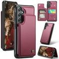 thumbnail image 1 of SaniMore for Samsung Galaxy S23 Ultra Wallet Case, RFID Blocking PU Leather Kickstand Credit Slots Flip Folio Protective Case, Double Magnetic Clasp Durable Shockproof Cover for S23 Ultra, Winered, 1 of 9